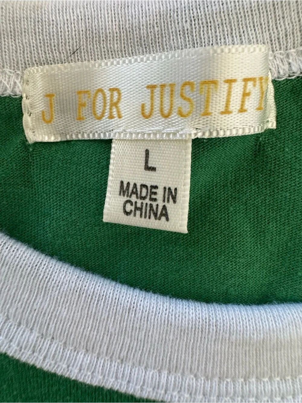 J for Justify Green Mexico Graphic Tee with White Trim Size L